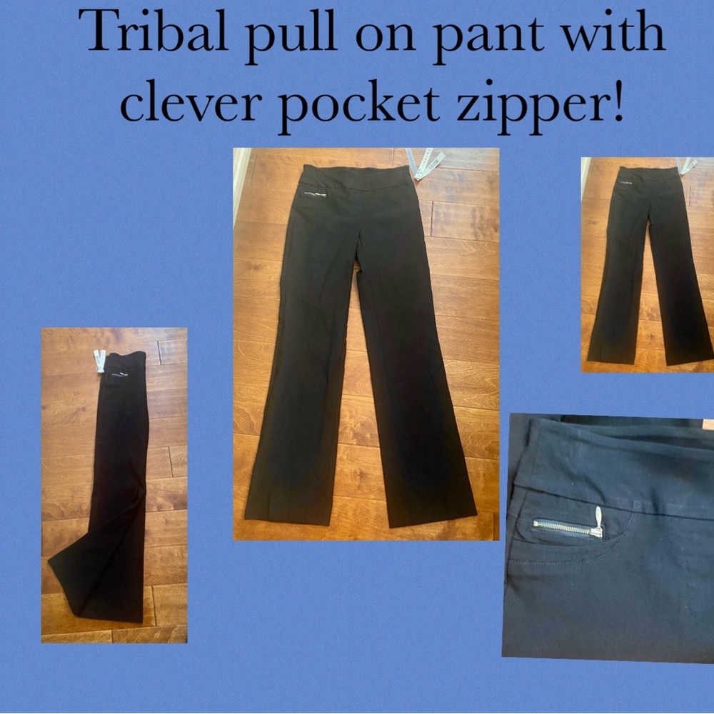 Tribal luxurious pull on pant ~ w clever zip detail!